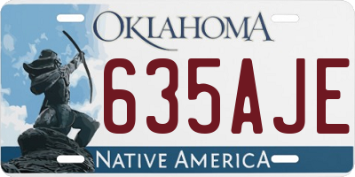 OK license plate 635AJE