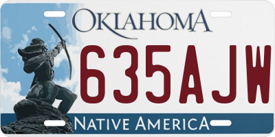 OK license plate 635AJW