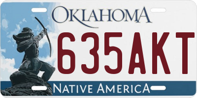 OK license plate 635AKT