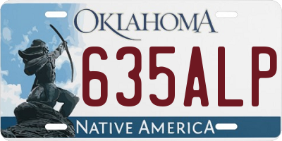 OK license plate 635ALP