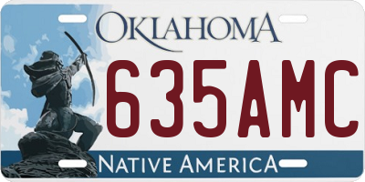 OK license plate 635AMC