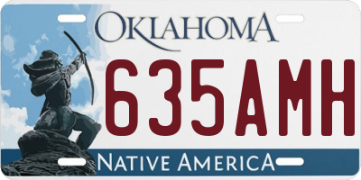 OK license plate 635AMH