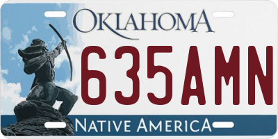 OK license plate 635AMN