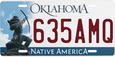 OK license plate 635AMQ