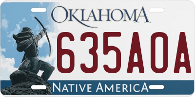 OK license plate 635AOA