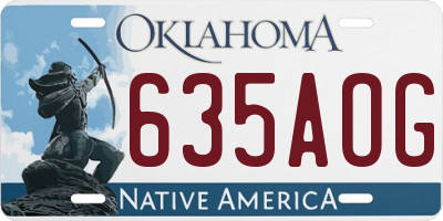 OK license plate 635AOG