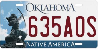 OK license plate 635AOS