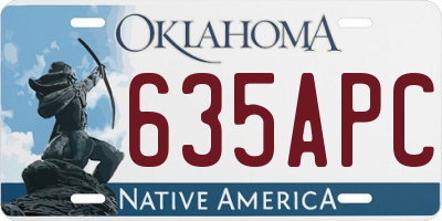 OK license plate 635APC