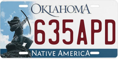 OK license plate 635APD