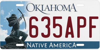 OK license plate 635APF