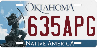 OK license plate 635APG