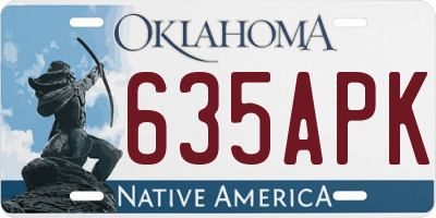 OK license plate 635APK