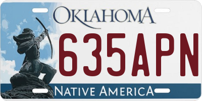 OK license plate 635APN