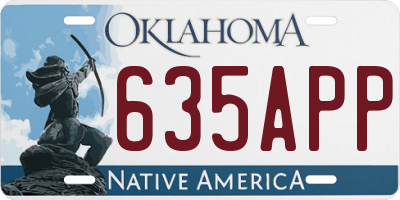 OK license plate 635APP