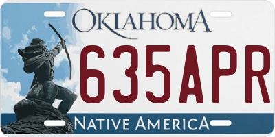 OK license plate 635APR