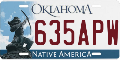 OK license plate 635APW
