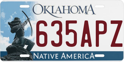 OK license plate 635APZ