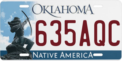 OK license plate 635AQC