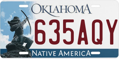 OK license plate 635AQY