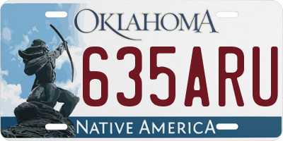 OK license plate 635ARU