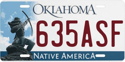 OK license plate 635ASF