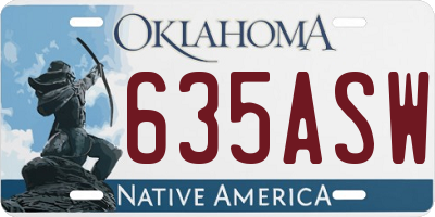 OK license plate 635ASW