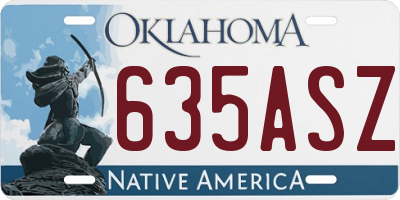 OK license plate 635ASZ
