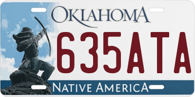 OK license plate 635ATA