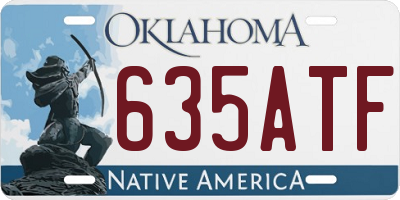 OK license plate 635ATF