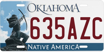 OK license plate 635AZC