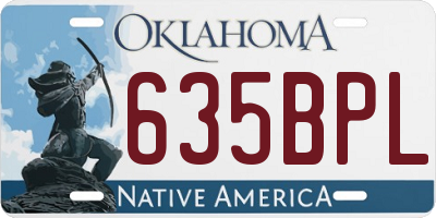 OK license plate 635BPL