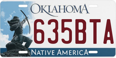 OK license plate 635BTA