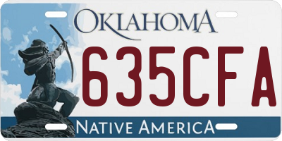 OK license plate 635CFA