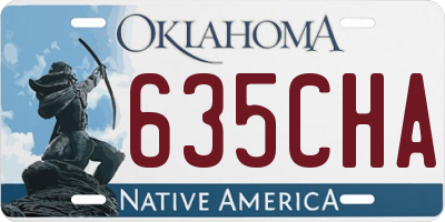 OK license plate 635CHA
