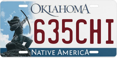 OK license plate 635CHI
