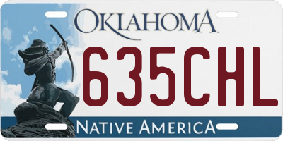 OK license plate 635CHL