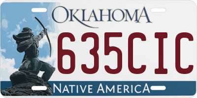 OK license plate 635CIC