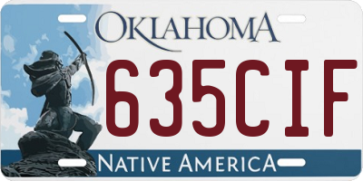 OK license plate 635CIF