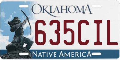 OK license plate 635CIL