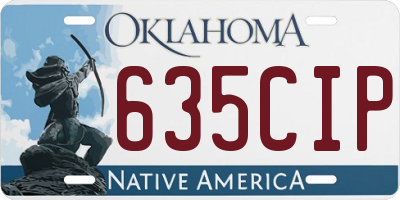 OK license plate 635CIP