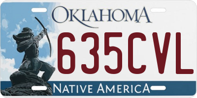 OK license plate 635CVL