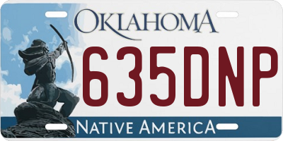 OK license plate 635DNP