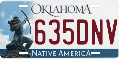 OK license plate 635DNV
