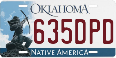 OK license plate 635DPD