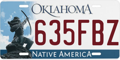 OK license plate 635FBZ