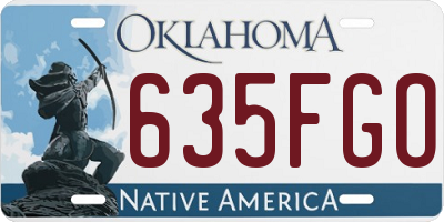 OK license plate 635FGO