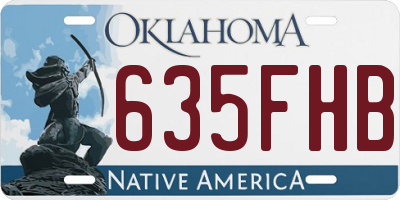 OK license plate 635FHB