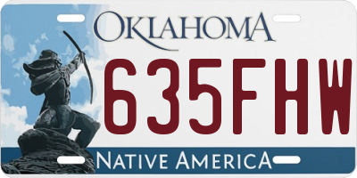 OK license plate 635FHW