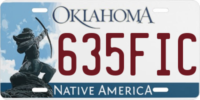 OK license plate 635FIC