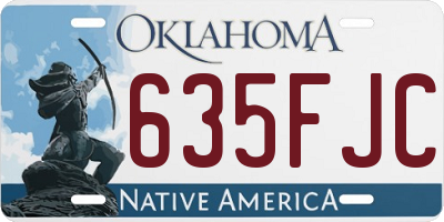 OK license plate 635FJC